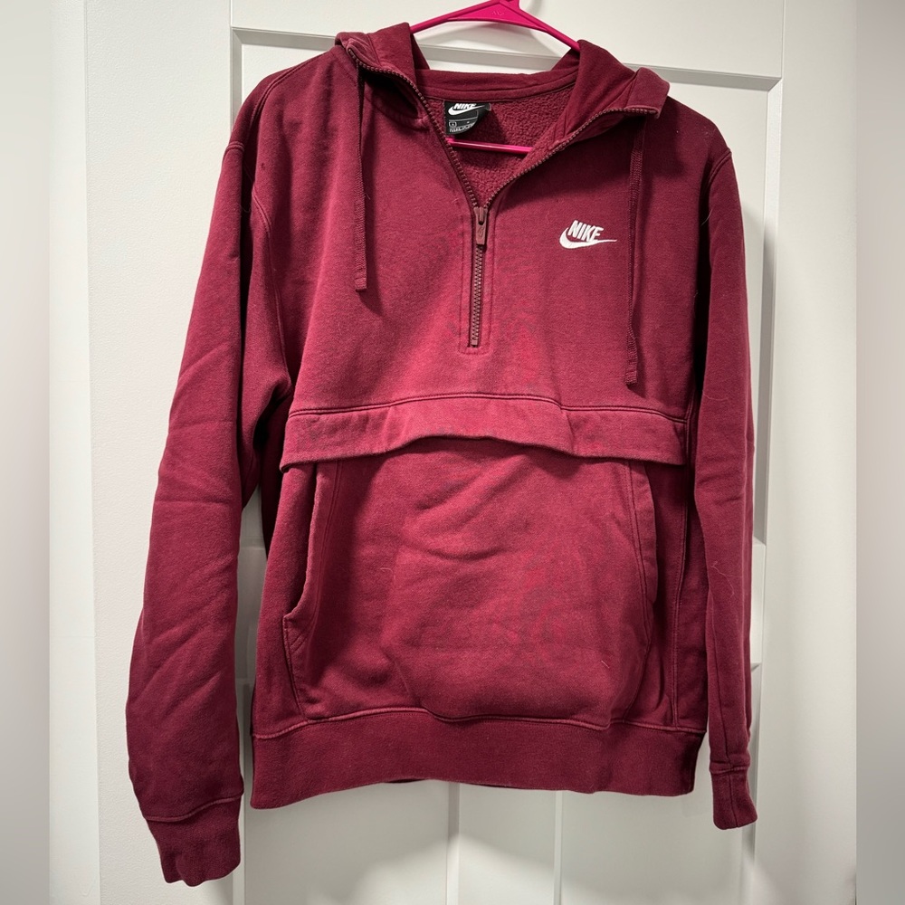 Burgundy Nike quarter zip hoodie